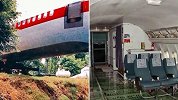 女子没钱盖房直接买架二手飞机 改成三室一厅内景曝光