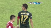 绿城前场组织形成有效进攻 陈柏良没带准星打飞