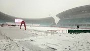 白色球场！常州奥体大雪纷飞 U23亚洲杯开球在即