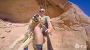 老外带爱犬极限跳崖又作死，不幸的事该发生的还是会发生