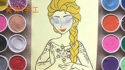 沙画冰雪奇缘爱莎公主，做法非常简单成品很漂亮，幼儿手工DIY