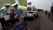 我不跑！你也跑不动！我真跑了嘿！酒驾司机逃跑被54岁交警擒回