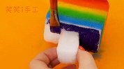 手工DIY雪糕，海绵做出来的彩色冰淇淋，看着都流口水