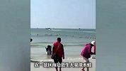网友曝一群身穿红马甲的人在一景区海边放生大量淡水蛙？景区回应