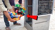 老外把14种不同口味的冷饮倒进空气冷却器，效果比空调好？