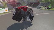 BeamNG：怪物卡车开足马力飞跃超大牛肉汉堡，画面够激情
