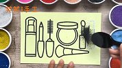 手工DIY沙画，化妆品和化妆工具，做法非常简单
