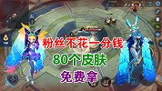 粉丝不花一分钱，免费获得了80个皮肤