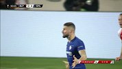 蓝军本场首个角球！短传配合+低平传中 吉鲁推射打偏