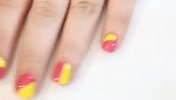 鲜色风不停 DIY拼接彩块简约美甲