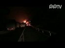 京珠高速货车突起大火火势蔓延6小时
