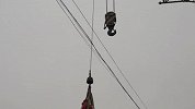 白鹭被挂电缆空中疯狂挣扎  硬核市民用车吊消防员救大鸟