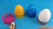 拿来4种颜色的神秘蛋，打开后里面藏着可爱小动物，学习认识颜色