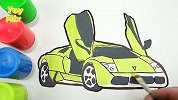 【儿童简笔画教学】5分钟画一辆金色的兰博基尼，简单易学!
