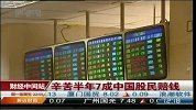 辛苦半年 7成中国股民赔钱-6月30日