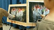 3岁男童创作10余幅水粉画 父亲：他色彩搭配很好