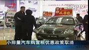 小排量汽车购置税优惠政策取消