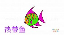 动物简笔画大全，画一条圆圆的热带鱼简笔画