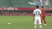 王建文任意球攻门角度太正 门将单掌将球扑出