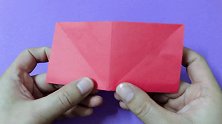 简单手工折纸草莓，会折纸鹤就能折它，手工折纸视频教程