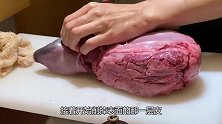 顶级大厨切牛舌，刀工比肉还值钱，日本食客：蘸酱就吃不够塞牙缝