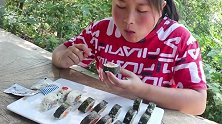 胖妹吃洋玩意，吃寿司放这个太爽了，比外面卖的还馋人