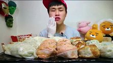 韩国花猪小哥吃各式饺子，多种多样，好吃不如饺子！