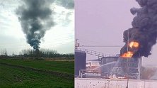河南濮阳一工厂突发火灾 数十米外可见滚滚黑烟 官方：暂无伤亡