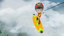 汪汪队立大功：憨憨的丹尼，在空中冲浪，都飞到太空去了