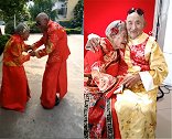 99岁奶奶结婚82年首拍婚纱照 拉着老伴兴奋尬舞
