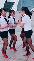 四姐妹花广场对跳，这高跟鞋真是亮眼啊