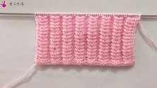 棒针编织新颖的柱状螺纹花样，好看大方，织儿童毛衣特漂亮