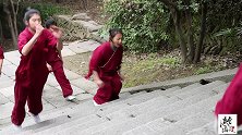 蛙跳上武当太子破,连跳跃3个台阶,少年毫不费力,像轻功飞燕一般