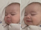 美国一2个月大女婴睡觉时做各种表情