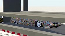 车祸模拟：18吨液压板开足马力挤压冲连载动画向彩妆凯迪拉克