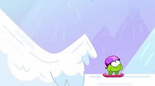 奥姆的故事：奥姆被冻住，雪怪就想吃掉它，张开大嘴毫不留情