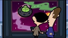 憨豆先生卡通版：憨豆很喜欢这个超级大电视