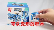 开箱启蒙积木超集变机兽魔方，搭建一个冰霜河马，可以变形喔