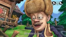熊出没：熊二被困住了，这个铁栅栏怎么过去呢，好头痛啊