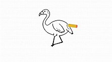 35秒教你画一只卡通粉色丹顶鹤，简单又好看