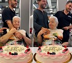 可爱！意大利86岁祖母庆生时误把服务员当成孙子抓住不撒手