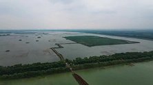 航拍济南白云湖，碧波万顷环境优美，国家级湿地初具规模