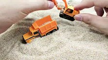 工程车玩具模拟 挖掘机推土机和土方车