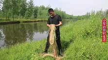 小军野河撒网，刚撒两网遭挂底，打上来的渔获却放生，这是为啥？