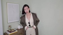 大衣+直筒裤，春天最好的穿搭单品，很有气质也显瘦的款式