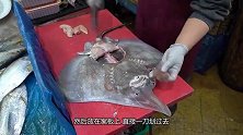 大叔市场上切“黄貂鱼”，每一刀都是艺术，电视台争相采访！