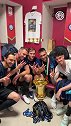 国米意大利杯“帽子戏法“成员合影