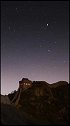 长城夜晚灯火星空