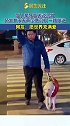 盲人牵导盲犬过马路，陌生女子无声示意司机一路护送。温暖 感动 愿世界充满爱！