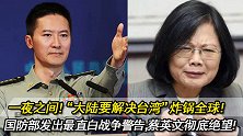 终于！“大陆要解决台湾”突然炸锅！国防部发出最直白战争警告！